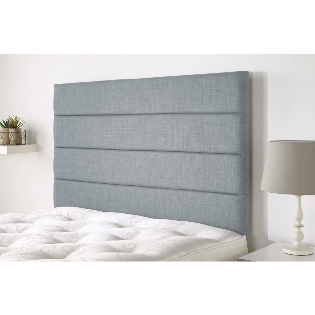 Double Grey Linen Fabric Stripe Headboard - Langmere