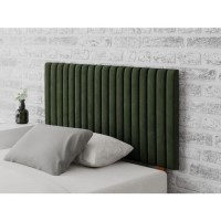 Striped Green Velvet Small Double Headboard - Aspire