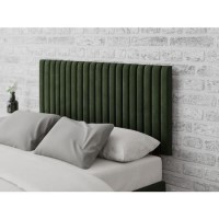 Striped Green Velvet Double Headboard - Aspire