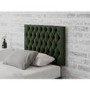 Buttoned Green Velvet Single Headboard - Aspire