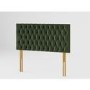 Buttoned Green Velvet Small Double Headboard - Aspire