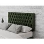 Buttoned Green Velvet Double Headboard - Aspire