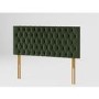 Buttoned Green Velvet Double Headboard - Aspire