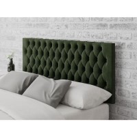 Buttoned Green Velvet King Size Headboard - Aspire