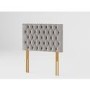 Buttoned Grey Velvet Single Headboard - Aspire