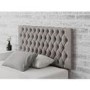 Buttoned Grey Velvet Small Double Headboard - Aspire