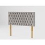 Buttoned Grey Velvet Small Double Headboard - Aspire