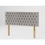 Buttoned Grey Velvet King Size Headboard - Aspire