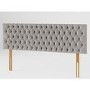 Buttoned Grey Velvet Super King Size Headboard - Aspire