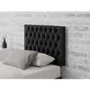 Buttoned Ebony Velvet Single Headboard - Aspire