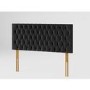 Buttoned Ebony Velvet Double Headboard - Aspire