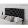 Buttoned Ebony Velvet King Size Headboard - Aspire