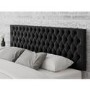 Buttoned Ebony Velvet Super King Size Headboard - Aspire