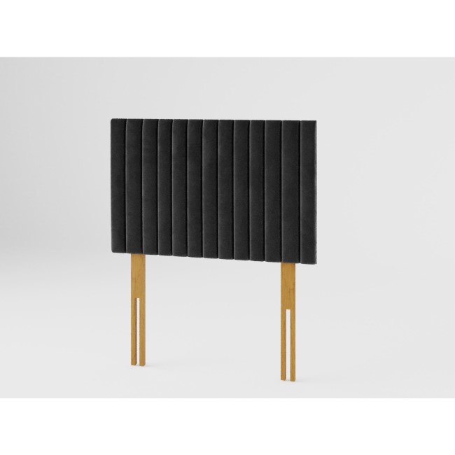 Striped Ebony Velvet Single Headboard - Aspire