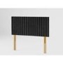 Striped Ebony Velvet Small Double Headboard - Aspire