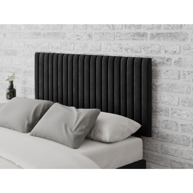 Striped Ebony Velvet Double Headboard - Aspire