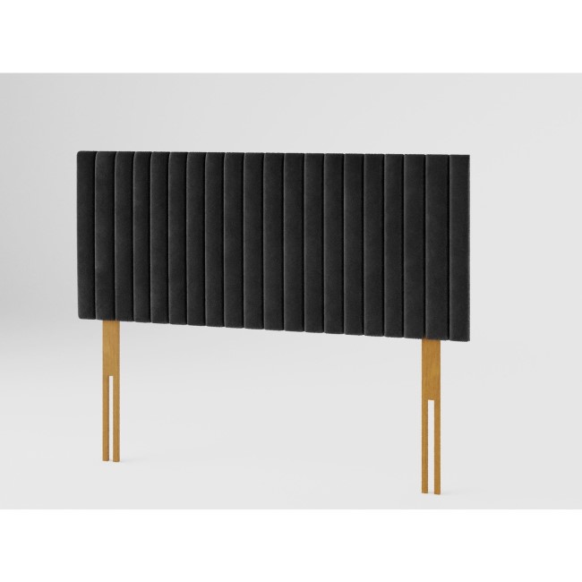 Striped Ebony Velvet Double Headboard - Aspire