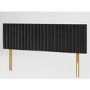 Striped Ebony Velvet Super King Size Headboard - Aspire