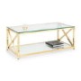 Rectangular Gold Glass Top Coffee Table - Miami