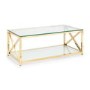 Rectangular Gold Glass Top Coffee Table - Miami