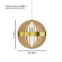 Large Globe Wooden Pendant Light - 45 x 44cm - Georgetown