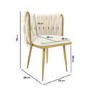 Cream Velvet Dressing Table Chair with Gold Legs - Malika