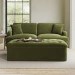 Large Olive Green Velvet Bed Footstool - Myles