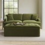 Large Olive Green Velvet Bed Footstool - Myles