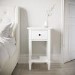 Tall White Wooden Bedside Table with Drawer and Shelf - Marlowe