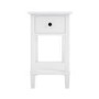 Tall White Wooden Bedside Table with Drawer and Shelf - Marlowe