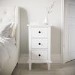 Tall White Wooden 3 Drawers Bedside Table - Marlowe