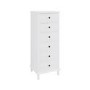 Tall Narrow White Wooden Chest of 6 Drawers - Marlowe