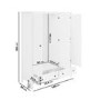 White Wooden 3 Door Triple Wardrobe with Drawers - Marlowe