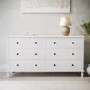 Wide Wooden Chest of 6 Drawers - Marlowe