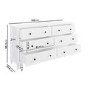 Wide Wooden Chest of 6 Drawers - Marlowe