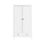 White Wooden 2 Door Wardrobe with Drawer - Marlowe