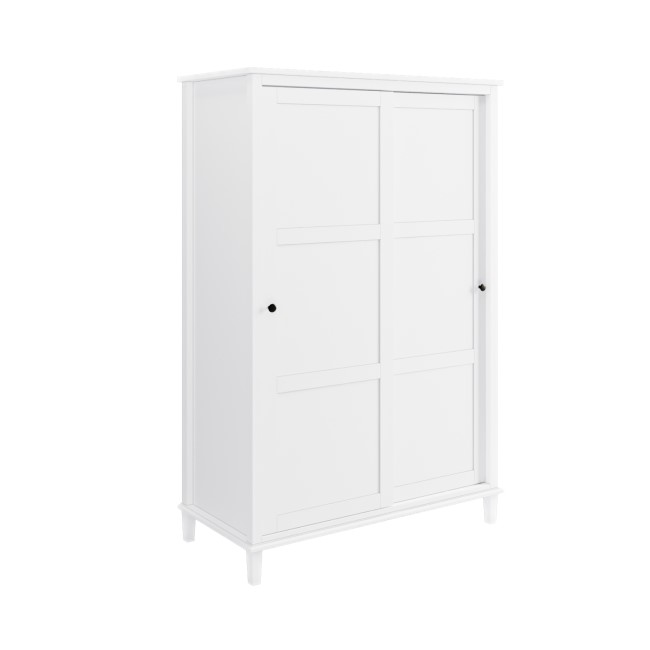 Sliding Double Wardrobe in White - Marlowe