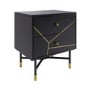 Black and Gold 2 Drawer Bedside Table - Monet