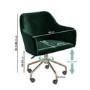 Green Velvet Office Chair with Arms - Marley