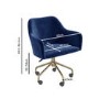 Navy Velvet Office Chair with Arms - Marley