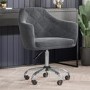 Grey Velvet Chesterfield Office Chair - Marley