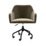 Beige Velvet Office Chair with Arms - Marley