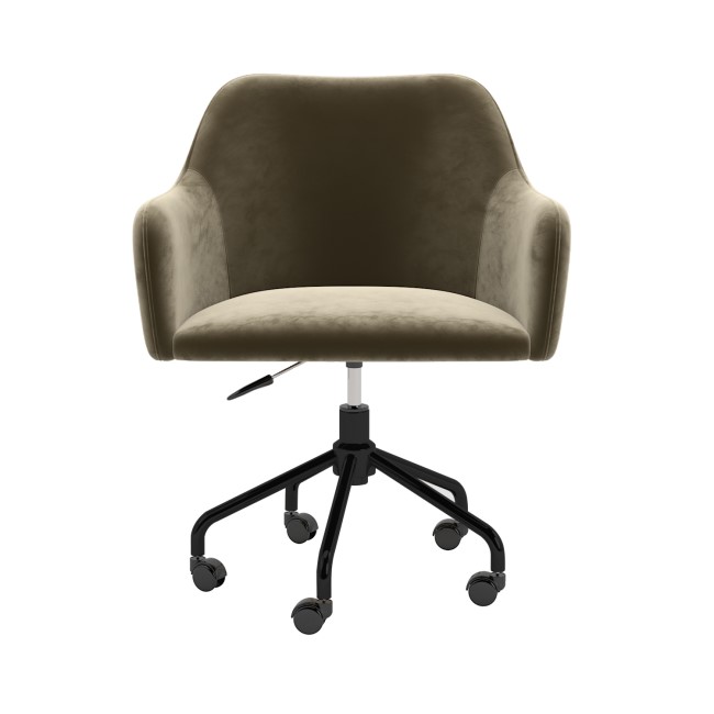 Beige Velvet Office Chair with Arms - Marley