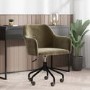 Beige Velvet Office Chair with Arms - Marley