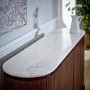 Mango Wood Sideboard With Marble Top & Metal Legs - Opal