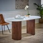 Mango Wood Dining Table 170Cm With Marble Top - Opal