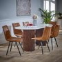 Mango Wood Dining Table 170Cm With Marble Top - Opal