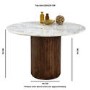 Mango Wood Dining Table Round With Marble Top - Opal