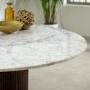 Mango Wood Dining Table Round With Marble Top - Opal