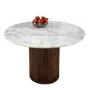 Mango Wood Dining Table Round With Marble Top - Opal